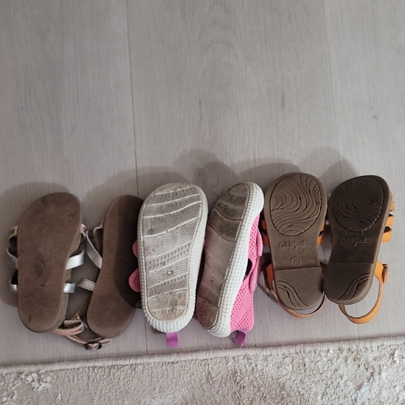 Bundle Toddler Girl Shoes Sandals Size 8 Water Shoes Blowfish Leather Brown Tan - Picture 5 of 9